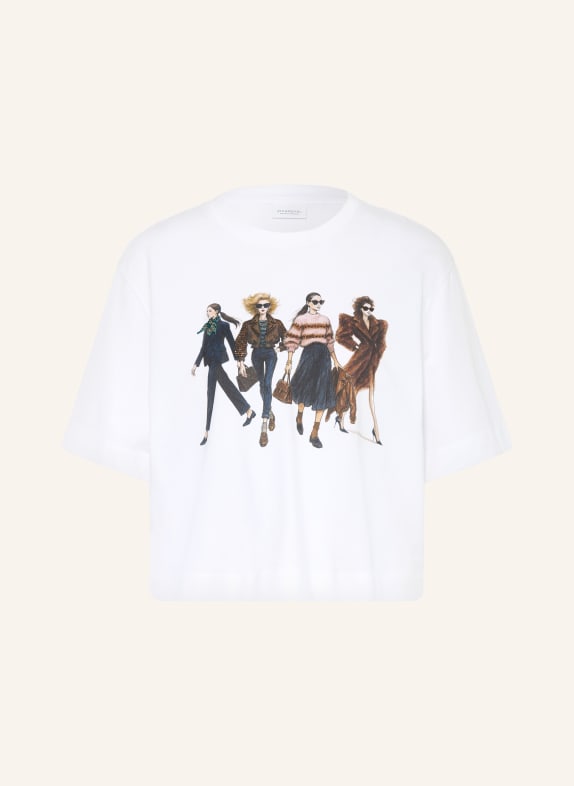 Rich & Royal T-shirt met strass-steentjes WIT / MARRON FONCÉ / DONKERBLAUW