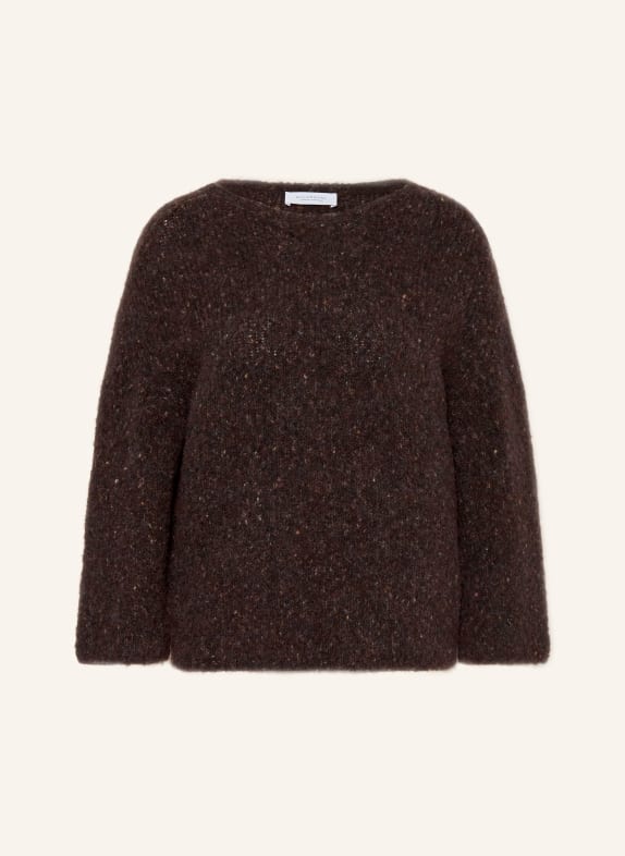 Rich & Royal Trui met alpaca MARRON FONCÉ / DONKERROOD / ORANJE