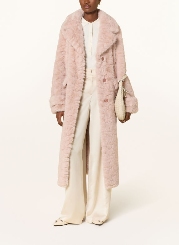 Rich & Royal Fuskepelsfrakke ROSÉ