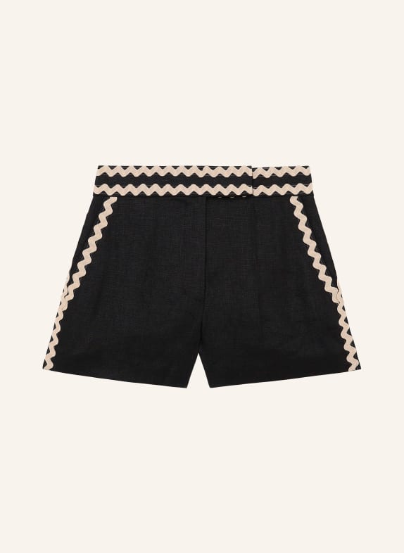 REISS Leinenshorts MILA SCHWARZ / BEIGE