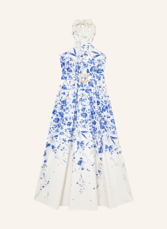 REISS Šaty AMAYA MODRÁ / BÍLÁ / ČERNÁ