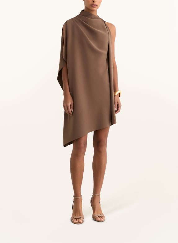 REISS ELLERY One-Shoulder Dress BROWN