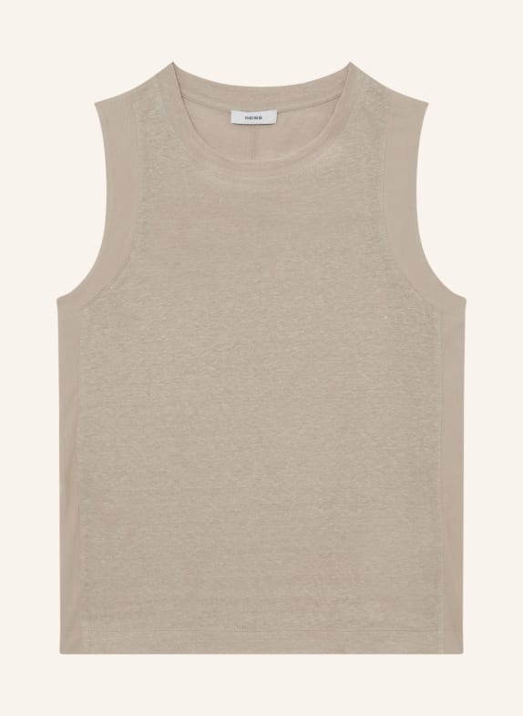 REISS Top AMY mit Leinen BEIGE