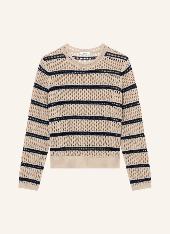 REISS Svetr SKYLAR SVĚTLE HNĚDÁ / TMAVĚ MODRÁ