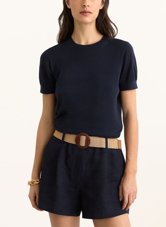 REISS Gebreid shirt LIVY DONKERBLAUW