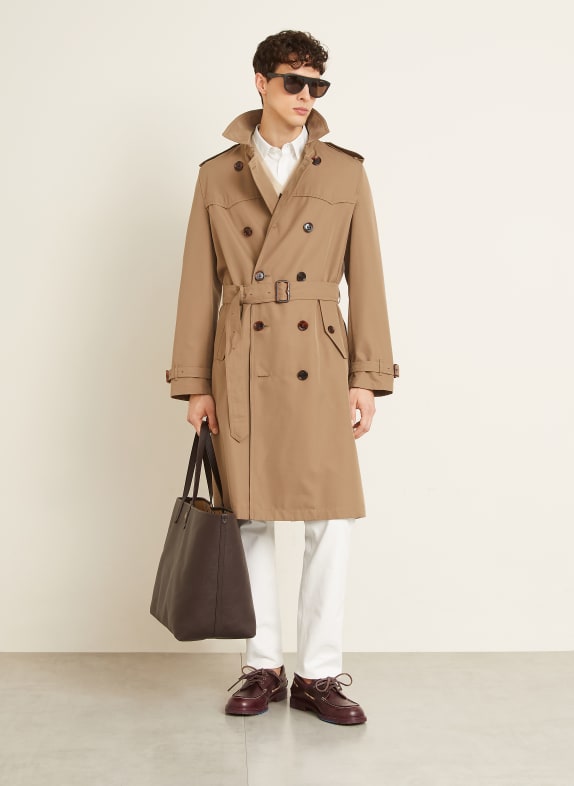 BURBERRY Trenchcoat FOXFIELD met zijde BEIGE