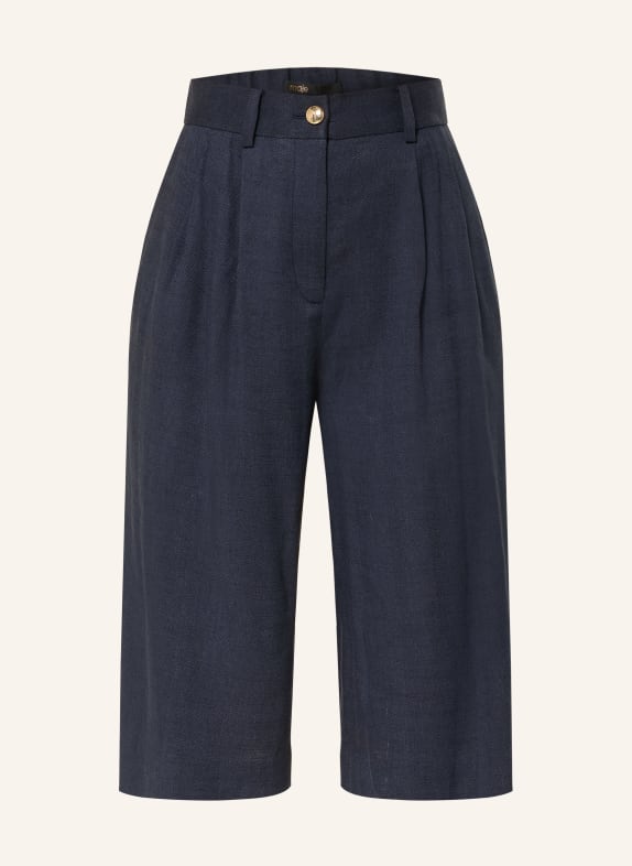 maje Bermudas mit Leinen DUNKELBLAU