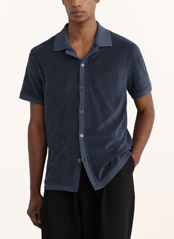 REISS Resorthemd EDEN Regular Fit van badstof DONKERBLAUW