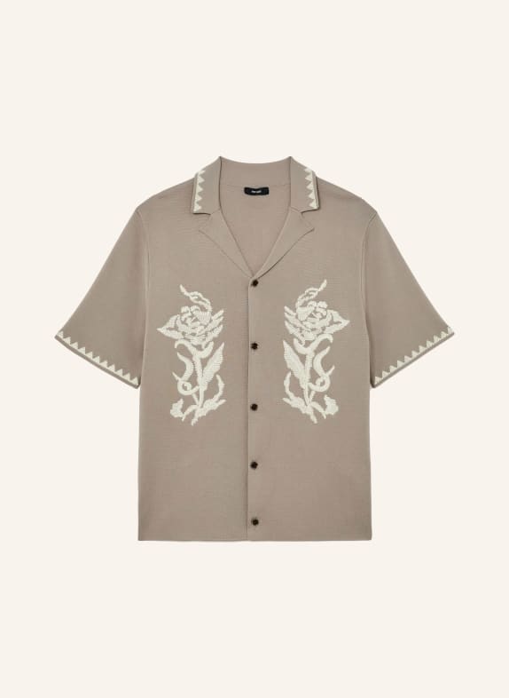 REISS Resorthemd FOLIA Slim Fit BEIGE / WIT