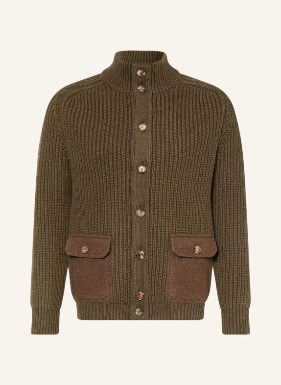 HABSBURG Gebreid vest AURELIO KAKI