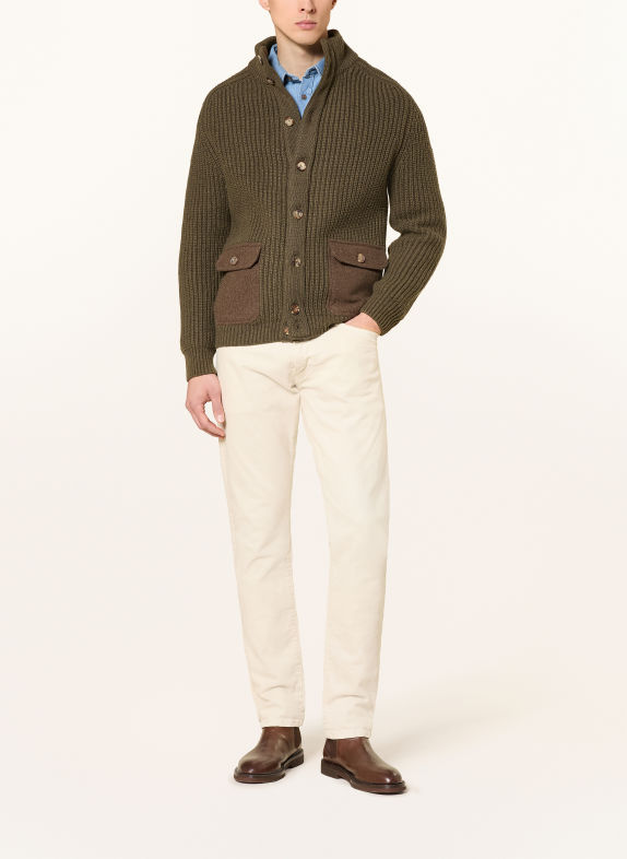 HABSBURG Gebreid vest AURELIO KAKI