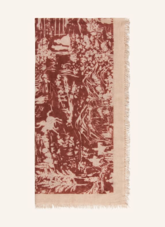 HABSBURG Cashmere-Schal BEIGE / DUNKELROT