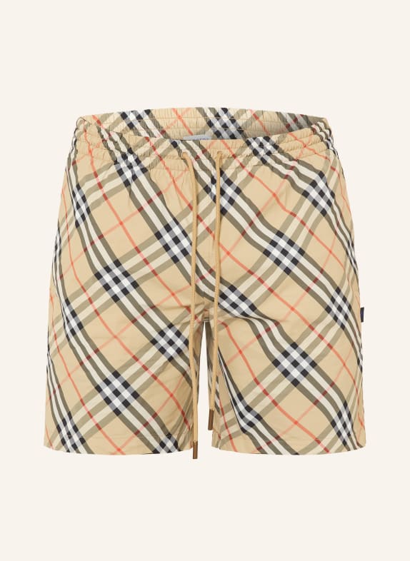 BURBERRY Szorty kąpielowe CAMELOWY / CZERWONY / CZARNY