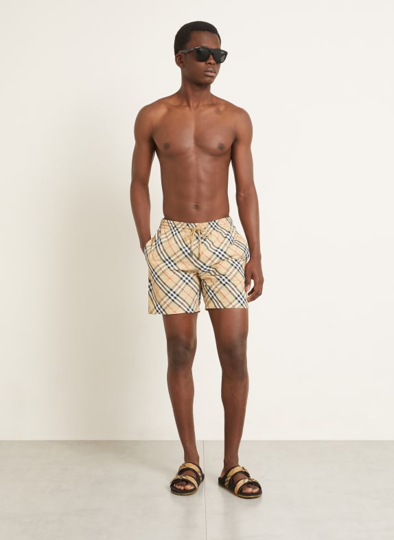 BURBERRY Zwemshorts CAMEL / ROOD / ZWART