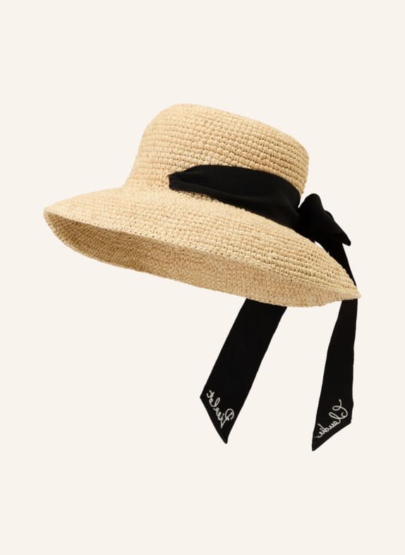 CLAUDIE PIERLOT Strohhut BEIGE / SCHWARZ