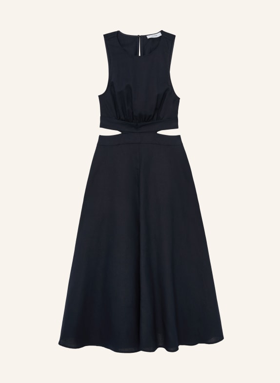 REISS Kleid HAZEL mit Leinen DUNKELBLAU