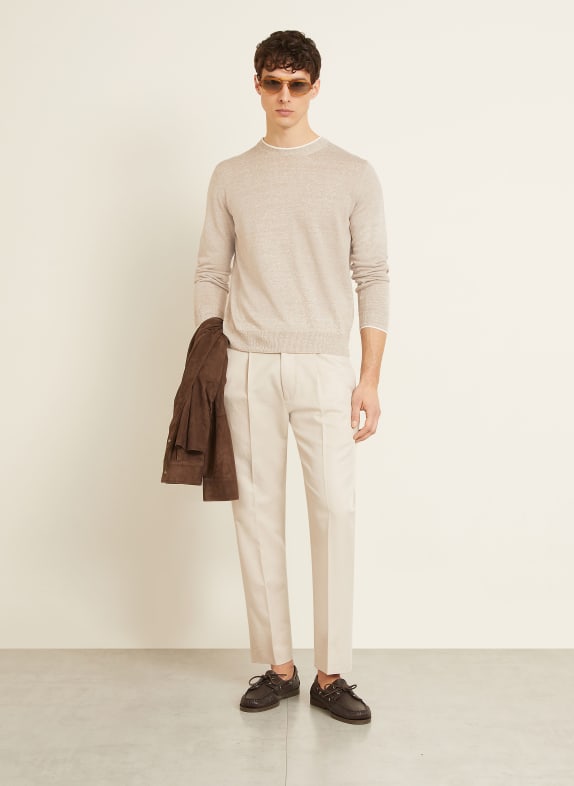 FIORONI Trui met linnen TAUPE