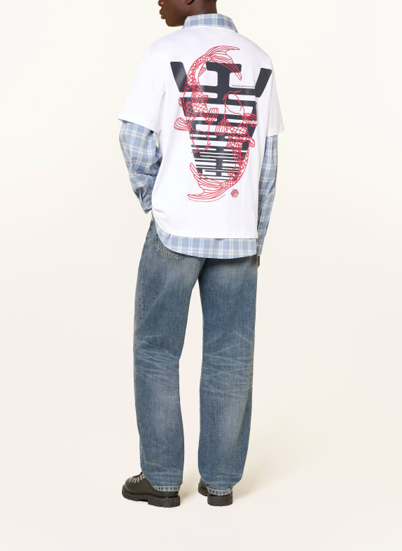 WOODBIRD T-shirt WBBAINE HVID / RØD / MØRKEBLÅ