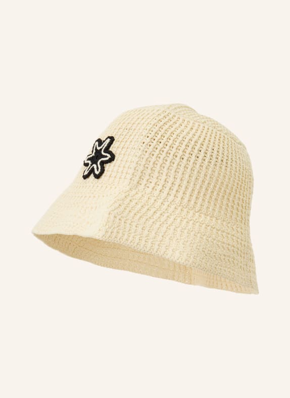 CLAUDIE PIERLOT Kapelusz typu bucket ECRU / CZARNY