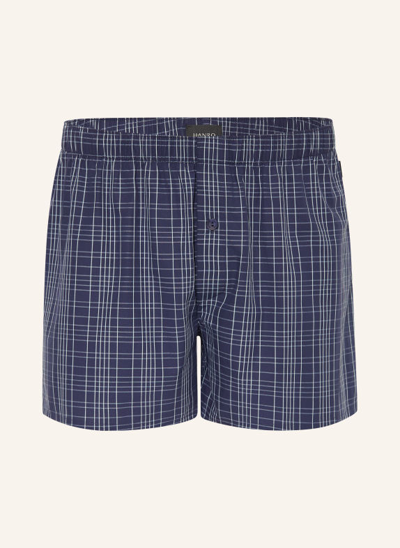 HANRO Web-boxershorts FANCY WOVEN BLAUW / WIT