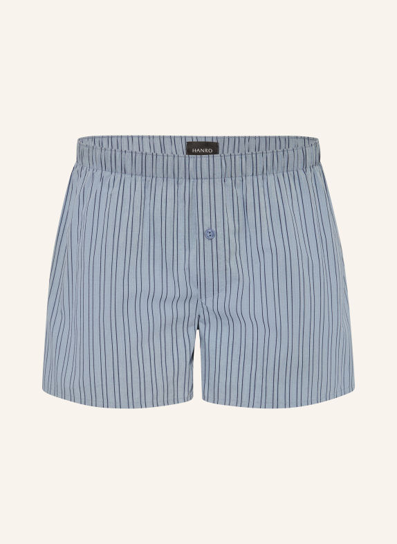 HANRO Web-boxershorts FANCY WOVEN BLAUWGRIJS / BLAUW