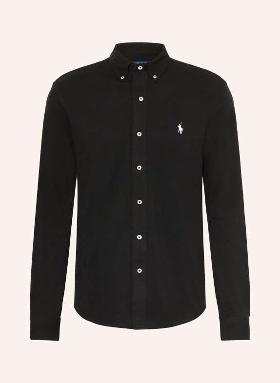 POLO RALPH LAUREN Piqué-Hemd Custom Fit SCHWARZ