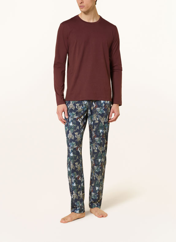 HANRO Slaapshirt LIVING DONKERROOD