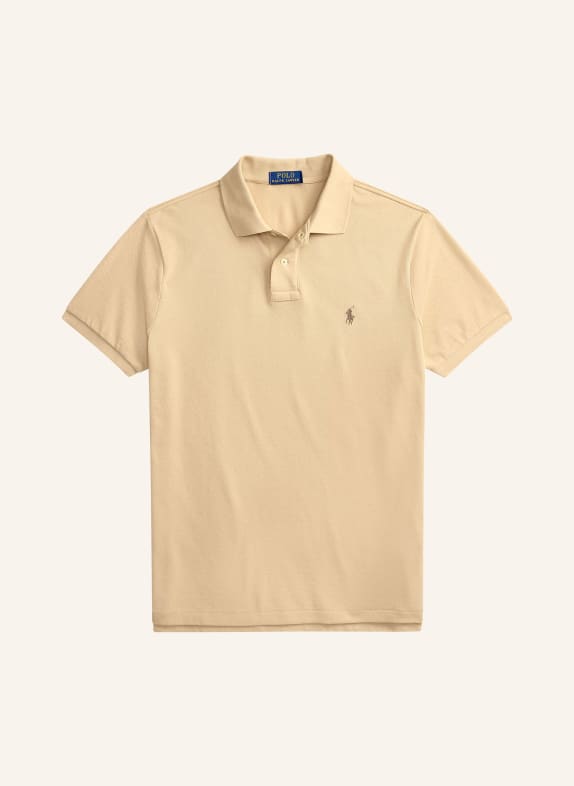 POLO RALPH LAUREN Koszulka polo z piki custom slim fit CAMELOWY