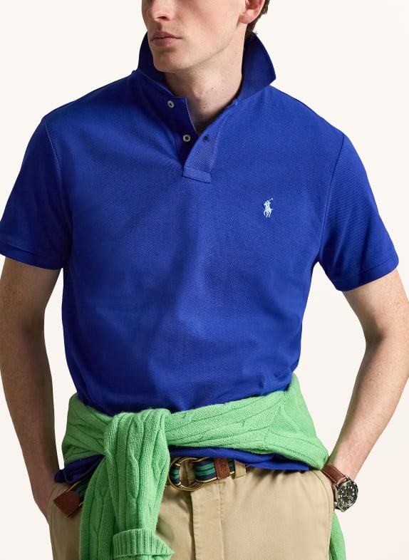 POLO RALPH LAUREN Polokošile z piké Custom Slim Fit MODRÁ