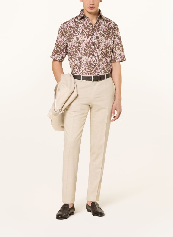 OLYMP Kurzarm-Hemd Luxor comfort fit BRAUN / ROSA / CREME
