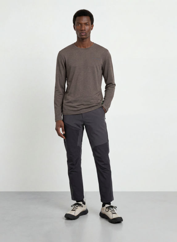 VAUDE ESSENTIAL-shirt met lange mouwen MARRON FONCÉ