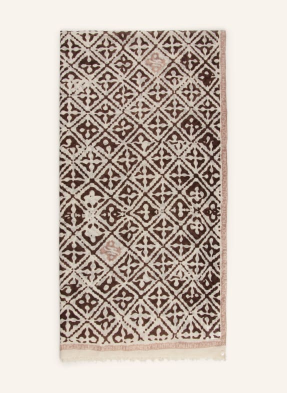 friendly hunting Cashmere-Schal EYES OF MARAKECH CREME / DUNKELBRAUN / BEIGE