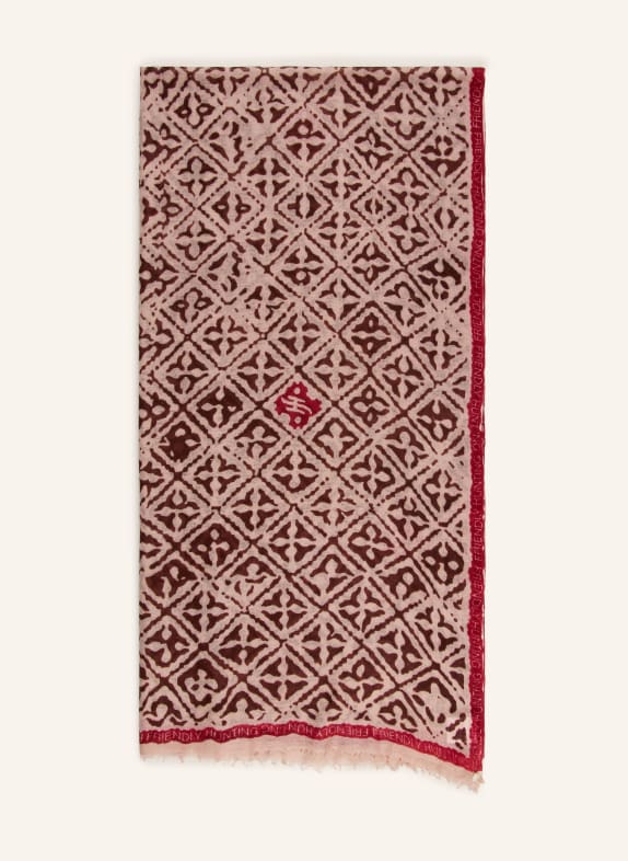 friendly hunting Cashmere-Schal EYES OF MARAKECH ROSÉ / BRAUN / DUNKELROT
