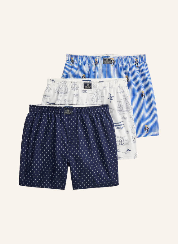 POLO RALPH LAUREN 3er-Pack Web-Boxershorts DUNKELBLAU / BLAU / WEISS