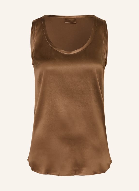 BRUNELLO CUCINELLI Silk top DARK BROWN