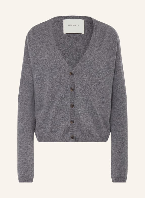LISA YANG Strickjacke ABBY aus Cashmere DUNKELGRAU