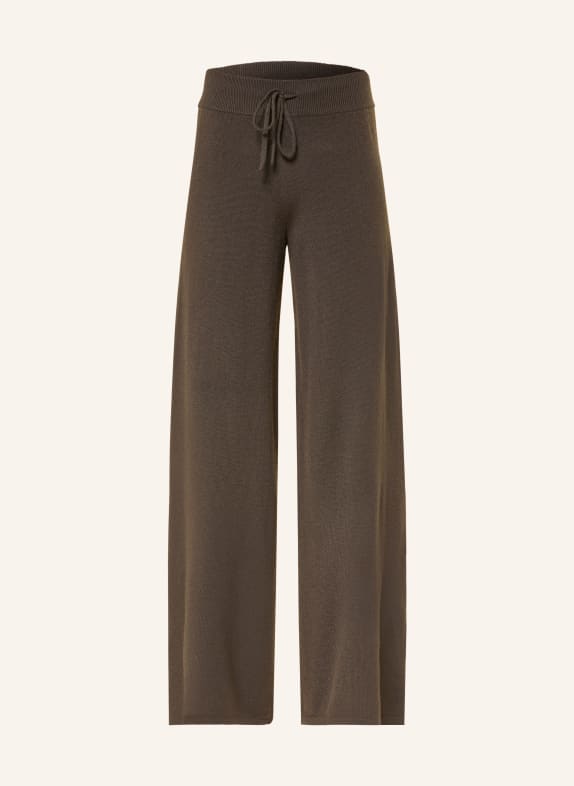 LISA YANG SOFI knit pants in jogging style made of cashmere KHAKI