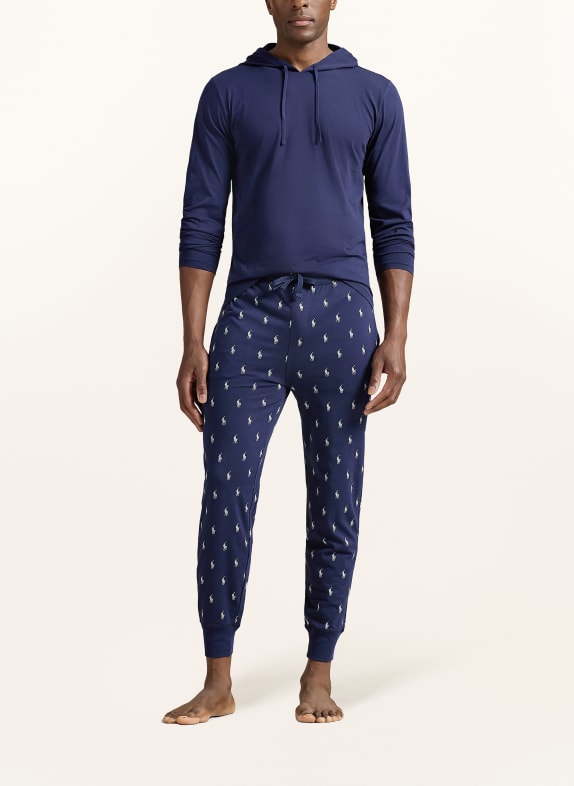 POLO RALPH LAUREN Lounge-Hose DUNKELBLAU / WEISS