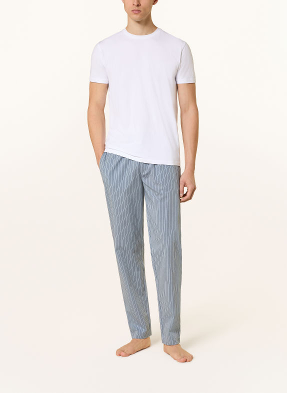 HANRO Schlafhose NIGHT & DAY GRAU / DUNKELBLAU / WEISS