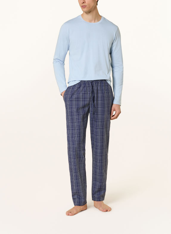 HANRO Schlafhose NIGHT & DAY BLAU / GRAU / WEISS