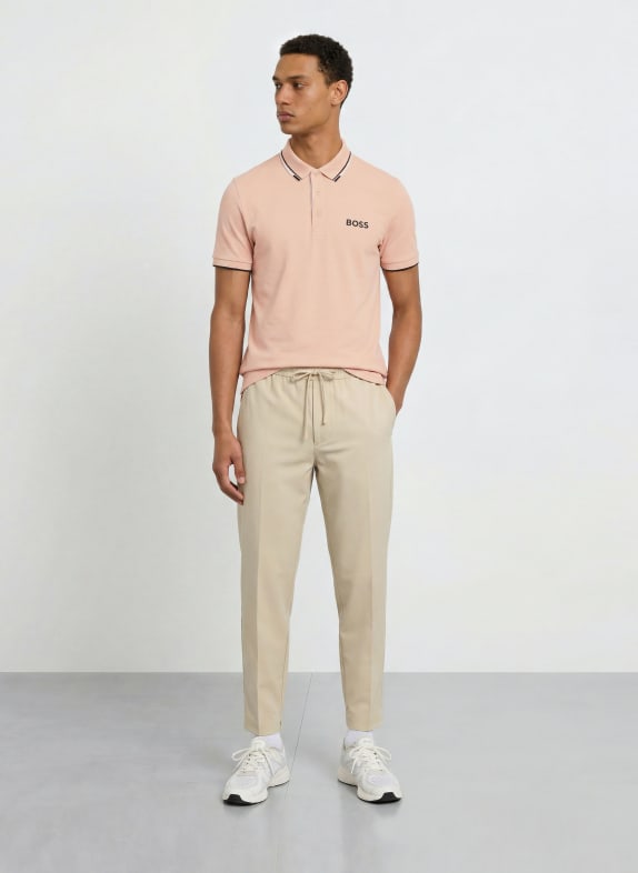 BOSS Funktions-poloskjorte PADDY PRO ROSÉ / HVID / SORT