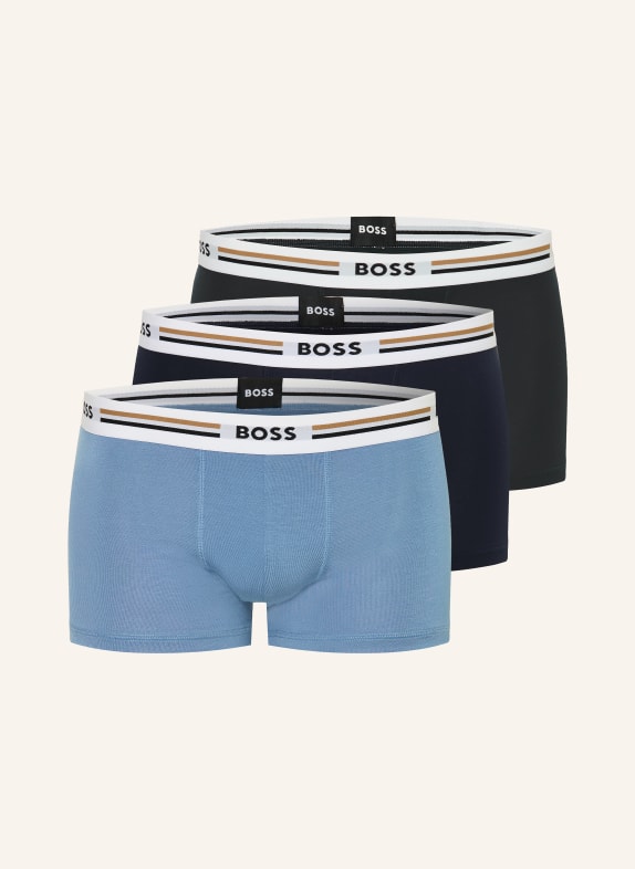 BOSS Bokserki REVIVE, 3 szt. GRANATOWY / JASNONIEBIESKI / CZARNY