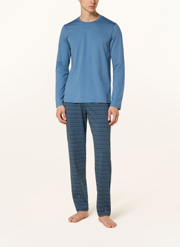 SCHIESSER Pyjamas CASUAL ESSENTIALS BLÅ / MÖRKBLÅ