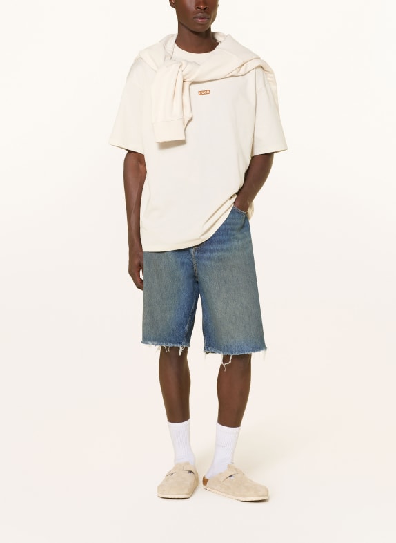 HUGO T-shirt NALONO ECRU / BRUIN