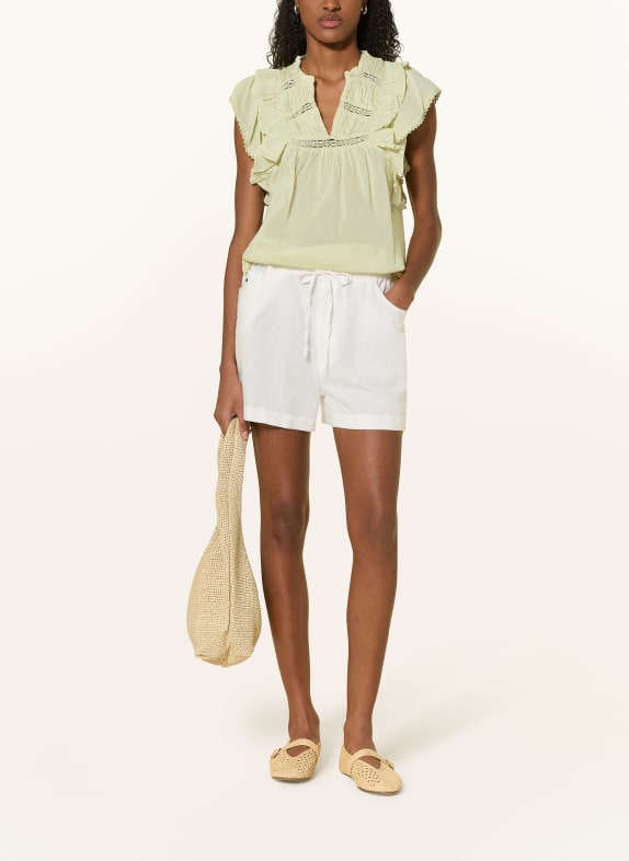 NEO NOIR Blouse-top JAYLA met kant en ruches LICHTGROEN