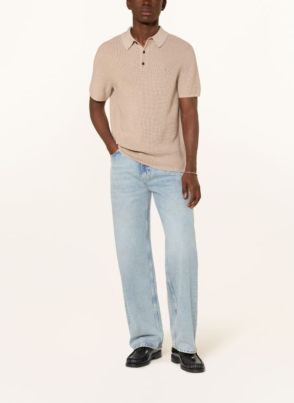 ALLSAINTS Tricou polo din tricot ASPEN MARO DESCHIS