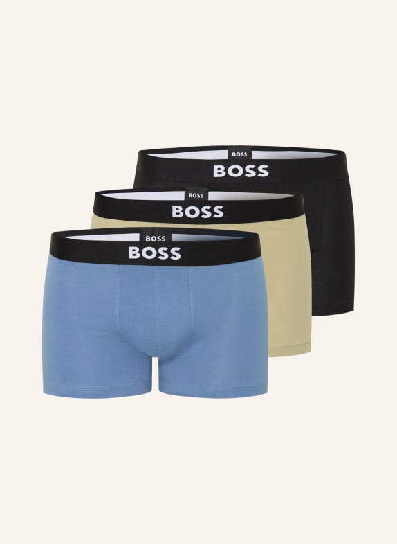 BOSS Bokserki ONE, 3 szt. OLIWKOWY / JASNONIEBIESKI / GRANATOWY