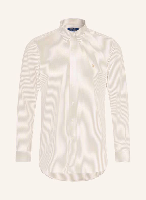 POLO RALPH LAUREN Shirt custom fit BEIGE / WHITE