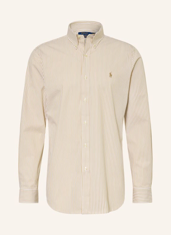 POLO RALPH LAUREN Shirt custom fit BEIGE / WHITE