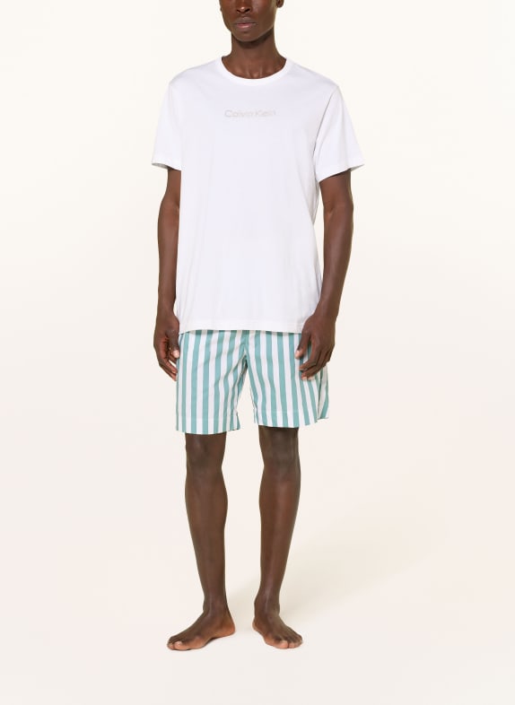 Calvin Klein Slaapshorts TURQUOISE / WIT